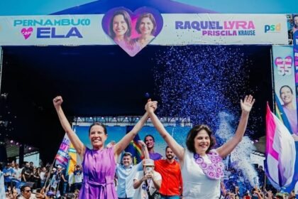 Pernambuco testemunha demonstração histórica de força política: Raquel Lyra oficializa chapa com mega convenção.