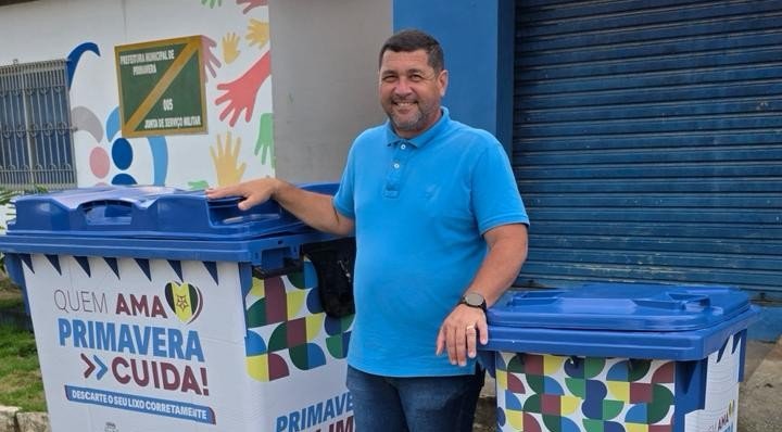 Primavera Mais Limpa: Prefeito Jeyson Falcão anuncia novos contêineres para reforçar a coleta de lixo na cidade.